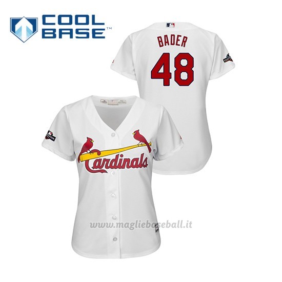 Maglia Baseball Donna St. Louis Cardinals 48 Harrison Bader 2019 Postseason Cool Base Bianco